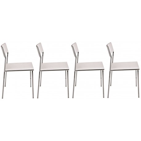 Lot de 4 chaises de cuisine en PVC et tube chromé meilleur prix