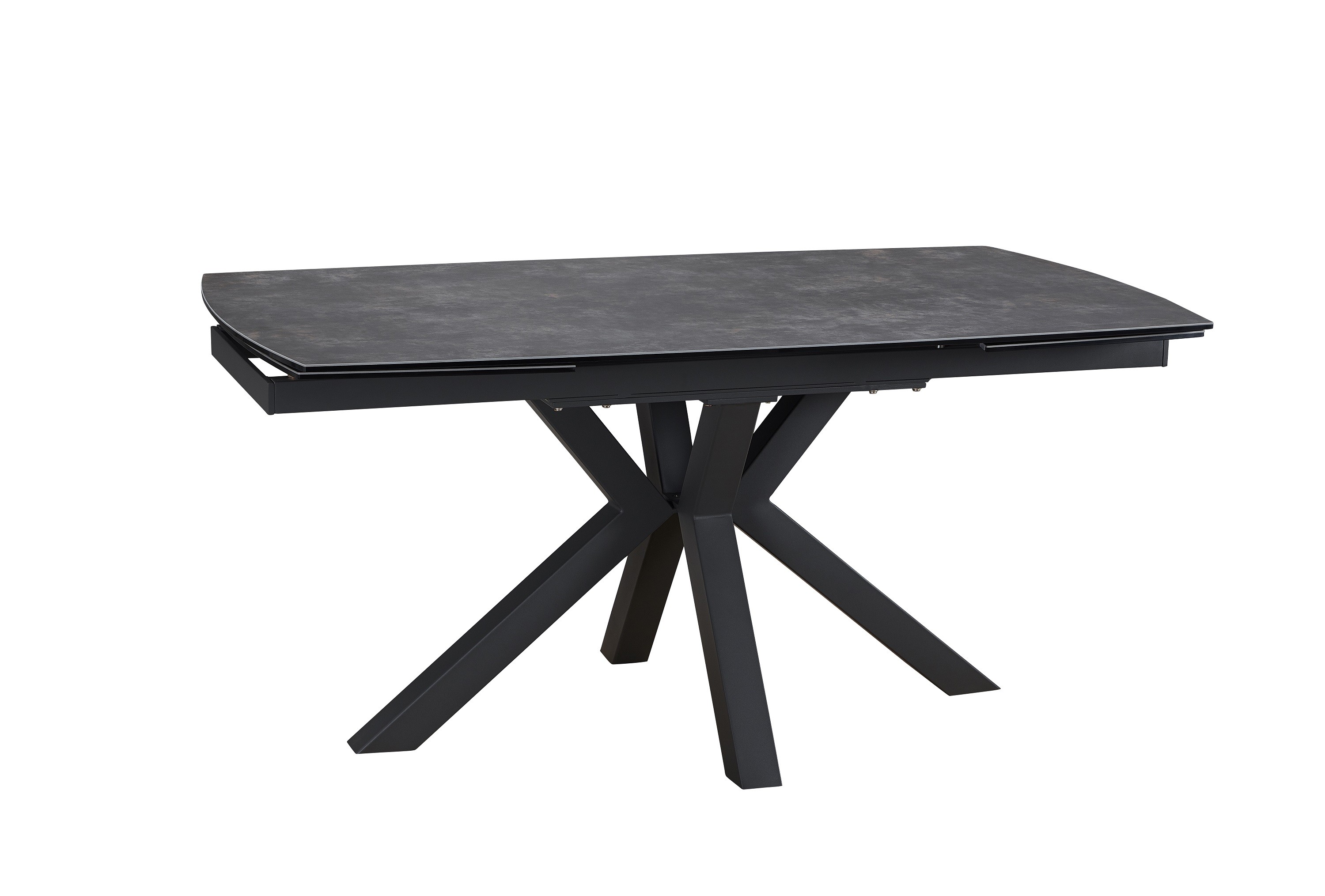 Table avec rallonge 140 cm en céramique et métal CACO pas cher