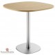 Table carrée pied central inox