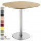 Table carrée pied central inox