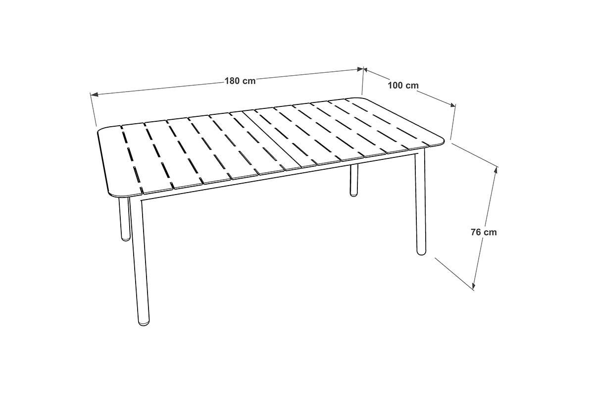 table de jardin aluminium 6 places